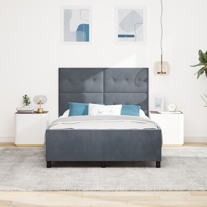 Sengestel Mørkegrå 160x200 cm Fløjl