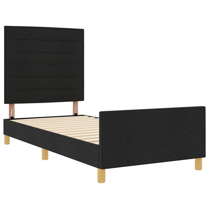 Sort Stof Sengeramme 90x190 cm