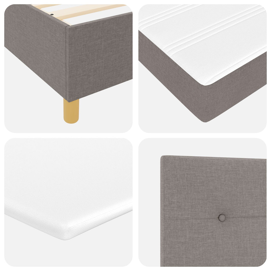 Sengestel med Madras Taupe Stof 100 x 200 cm Sengestel