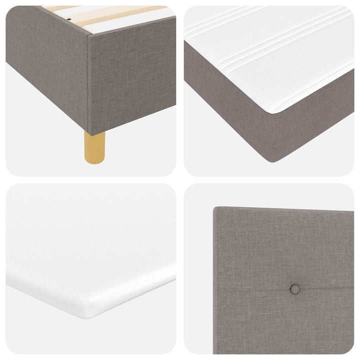 Sengestel med Madras Taupe Stof 100 x 200 cm Sengestel