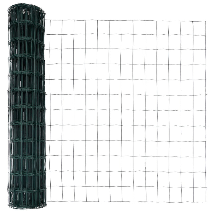 Eurohegn med 7 Spike Posts 1x10 m Galvaniseret Stål Grøn
