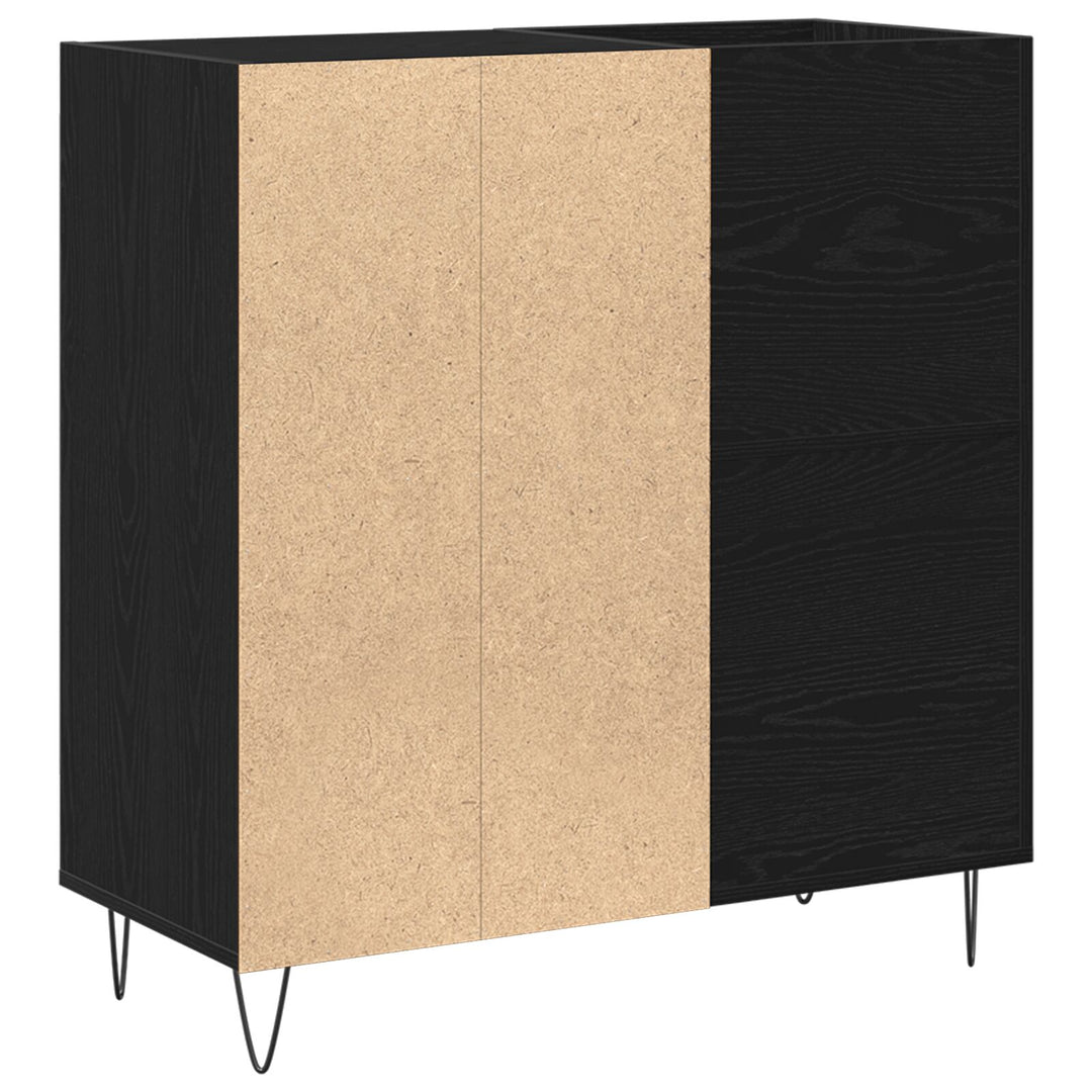 Medieskab Sort egetræ 84,5x38x90 cm Konstrueret træ