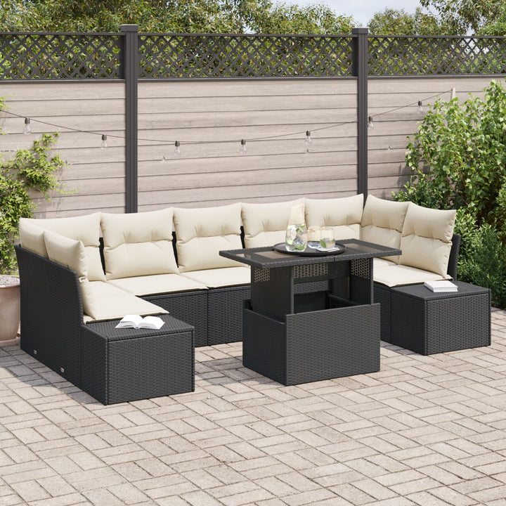 Have Sofa Sæt 8 Stykker Sort Rattan Have Sofa Sæt Rektangulær