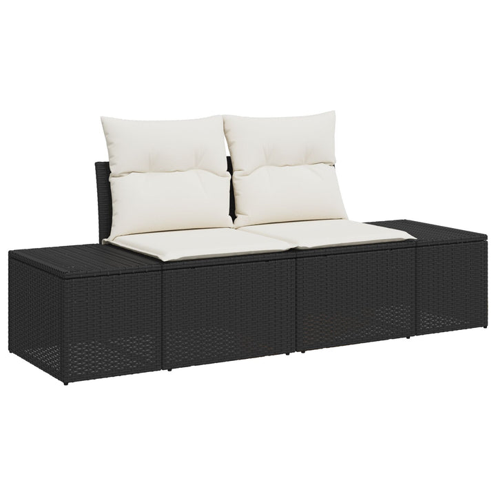Havemøbel Sæt Sæt af 7 Beige og Sort Rattan, Stof