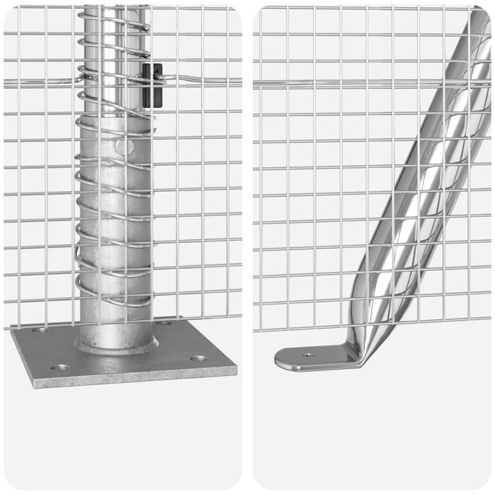 Welded Wire Fence Med 13 Flangeposter 0.4x50 m Galvaniseret Stål
