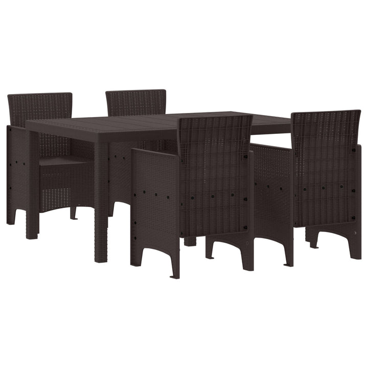 5 Del Havemøbelsæt Brun Poly Rattan