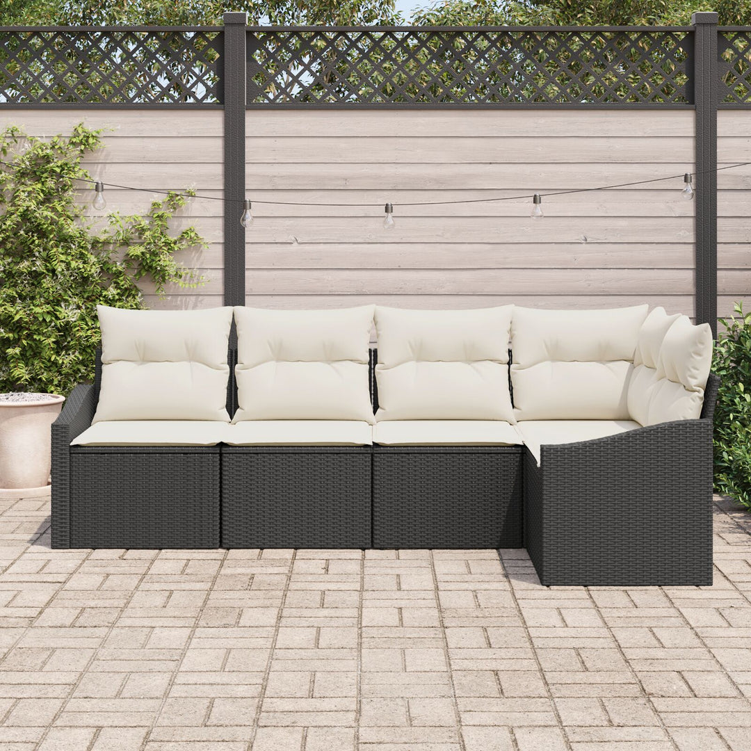 Have Sofa Sæt Sæt af 5 Beige Rattan, Polyester Have Sektion Sofa