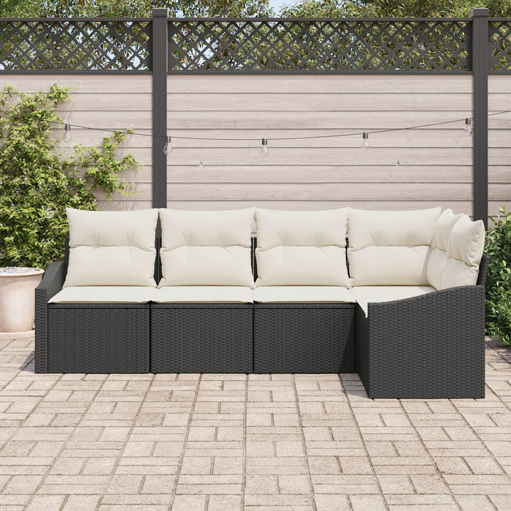 Have Sofa Sæt Sæt af 5 Beige Rattan, Polyester Have Sektion Sofa