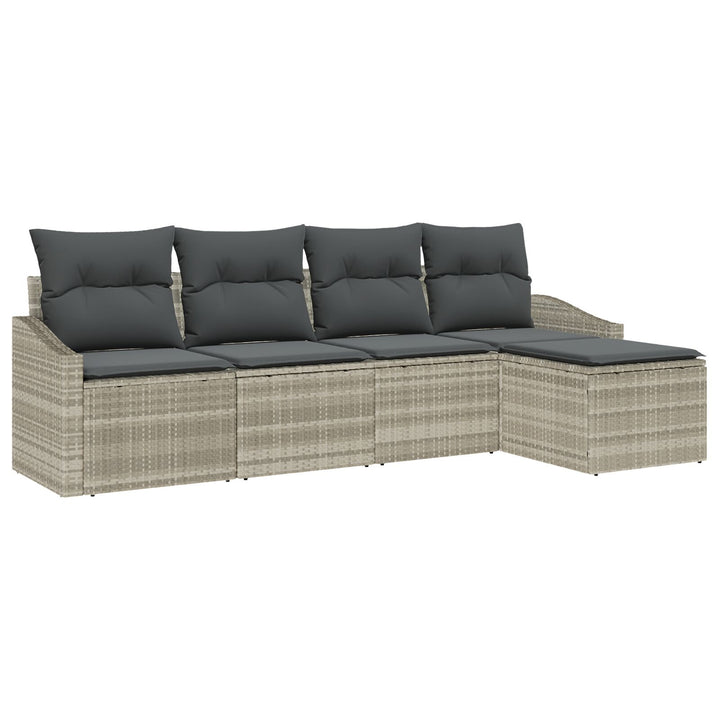 Have Sofa Sæt 5 Dels Beige Rattan, Polyester Sektionalsofa