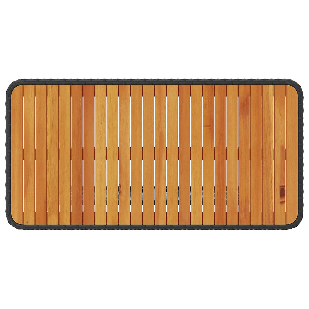 4 Deles Have Spisebord Sæt med Hynder Sort Poly Rattan Akacia