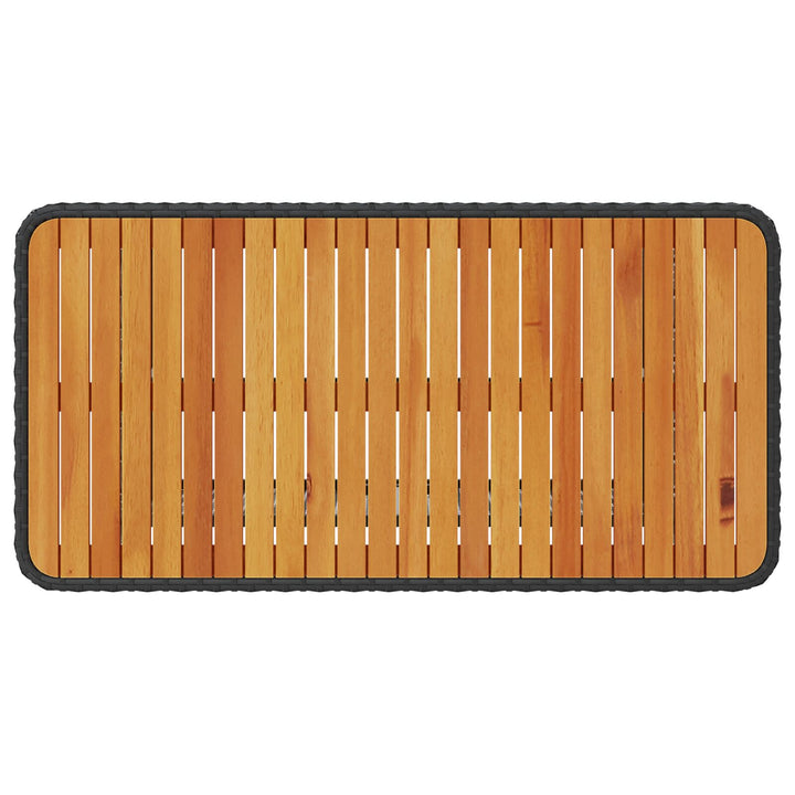 4 Deles Have Spisebord Sæt med Hynder Sort Poly Rattan Akacia
