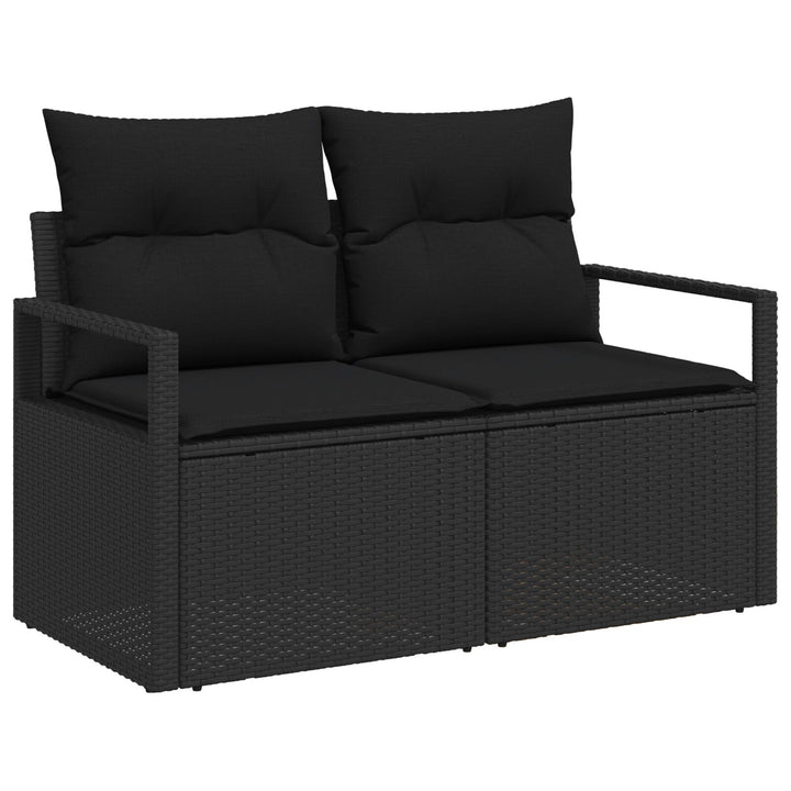 10 dele havemøbel sæt med puder sort poly rattan, vidaXL 2-personers havemøbel med puder sort poly rattan