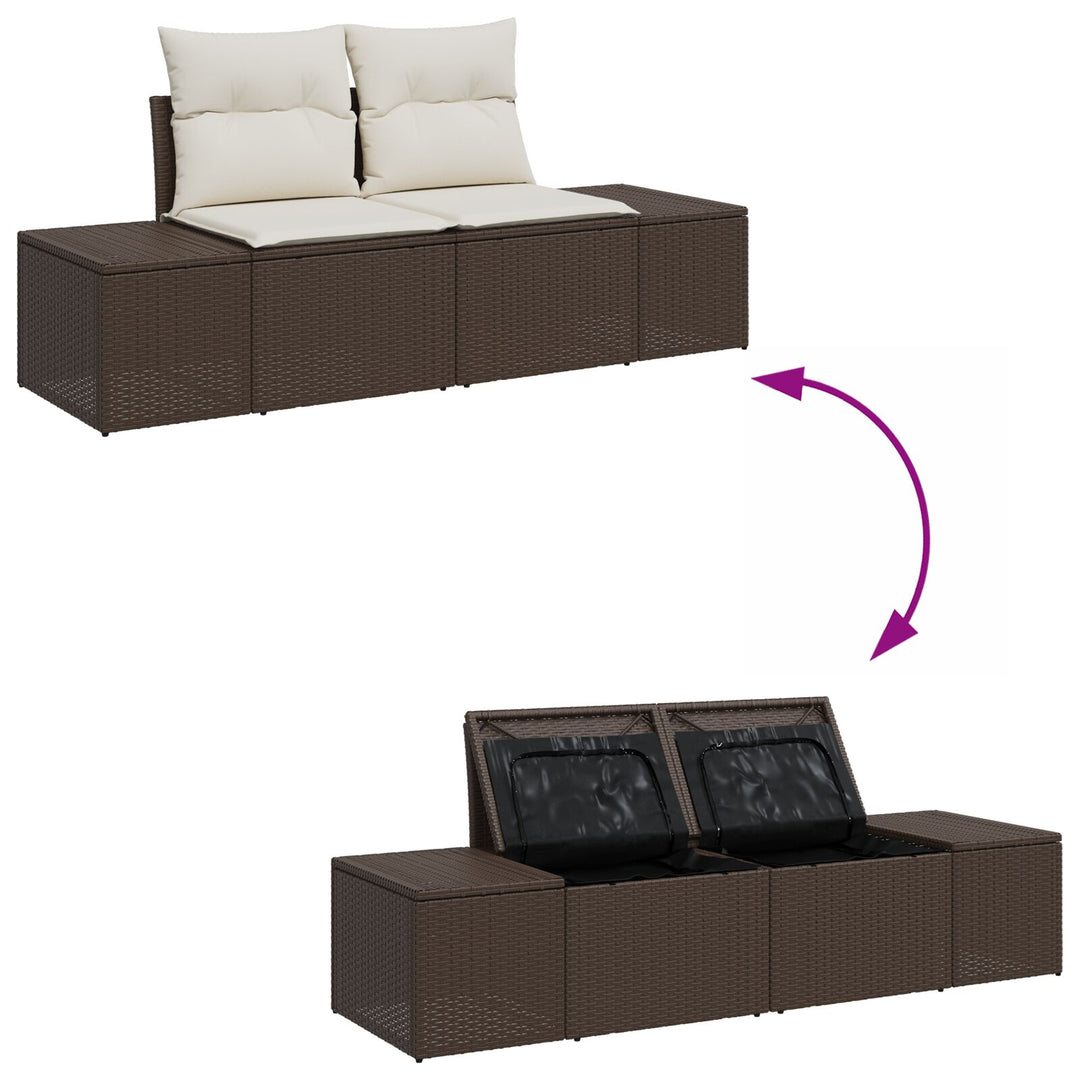 Have Sofa Sæt Sæt med 7 Brun Resin Rattan Udendørs Bord