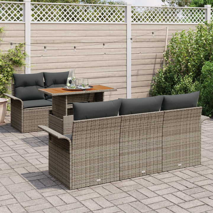Have Sofa Sæt 6 Delers Grå Poly Rattan Have Sofa Stol
