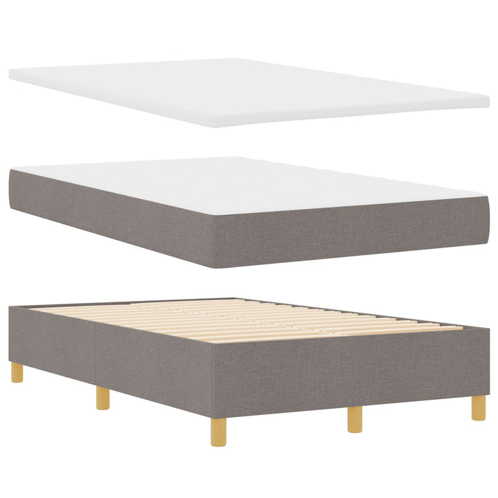 Sengestel med Madras Sæt af 2 Taupe Stof 120 x 200 cm Sengestel