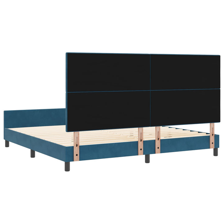 Sengestel Mørkeblå 200x200 cm Fløjl