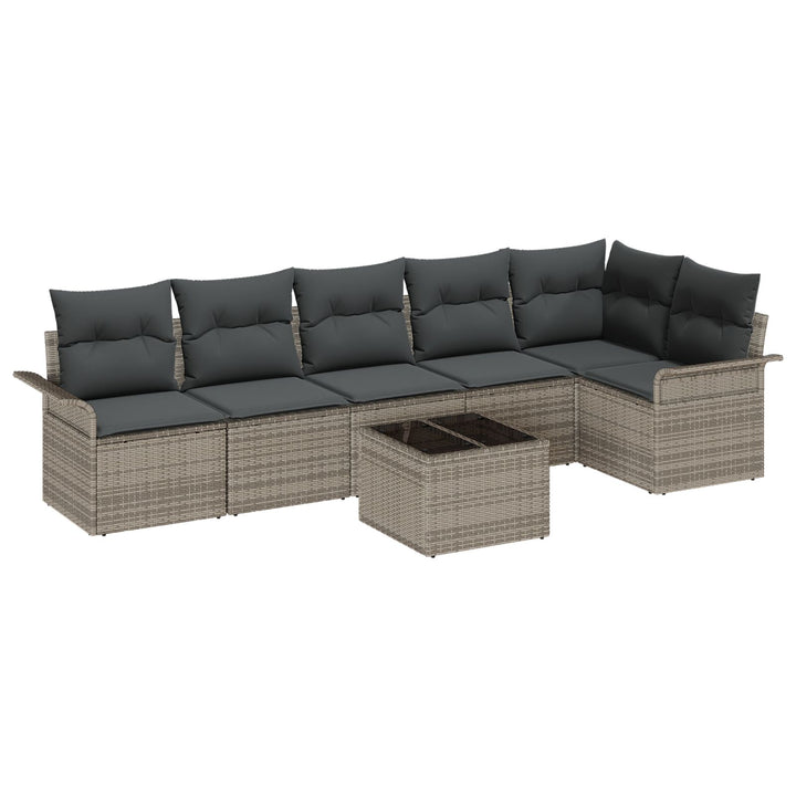Have Sofa Sæt Sæt af 7 Grå Polyethylenerattan Have Sofa Sæt