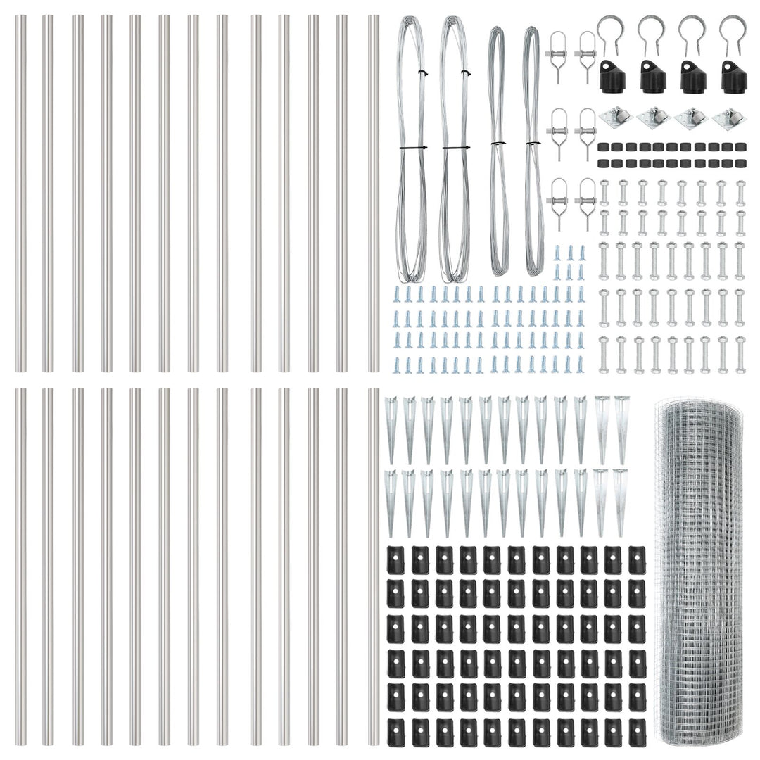Welded Wire Fence med 13 Spike Posts 1x50 m Galvaniseret Stål