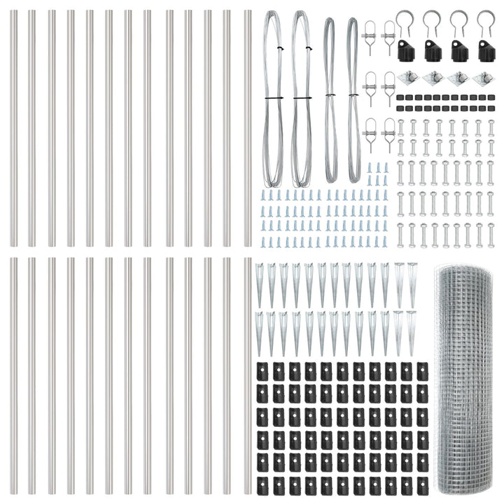 Welded Wire Fence med 13 Spike Posts 1x50 m Galvaniseret Stål