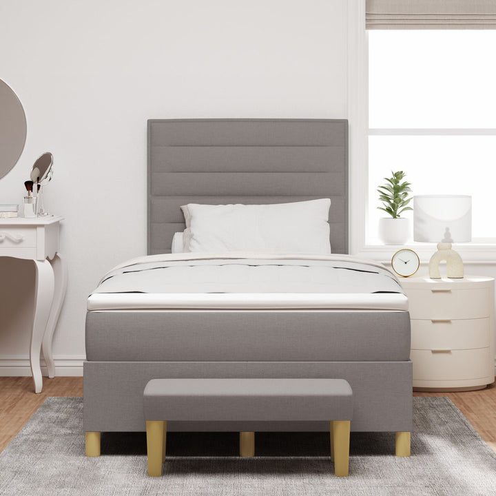 Sengestel med Madras Sæt af 2 Taupe Stof 120 x 200 cm Sengestel