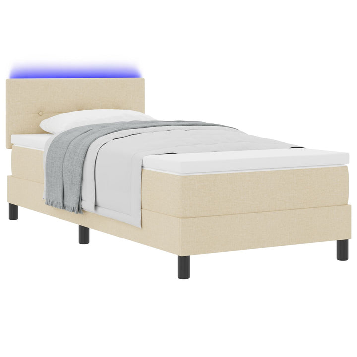 Sengestel med Madras Beige Stof 90 x 190 cm Sengemadras