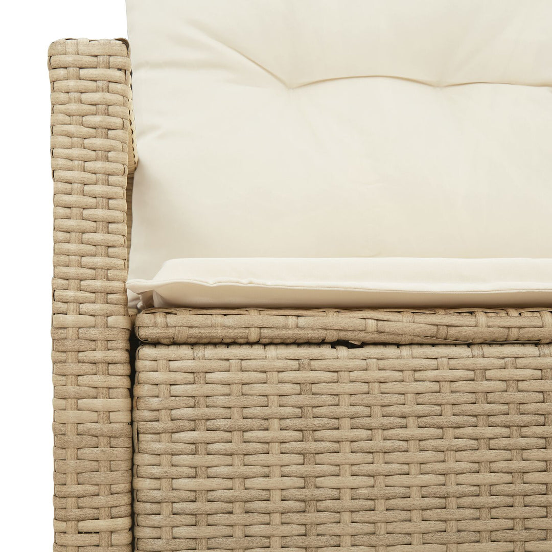 2-Personers Have Sofa med Puder Beigefarvet Poly Rattan