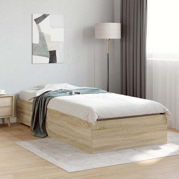 Sengestel Sonoma Eg 90x190 cm Konstrueret træ