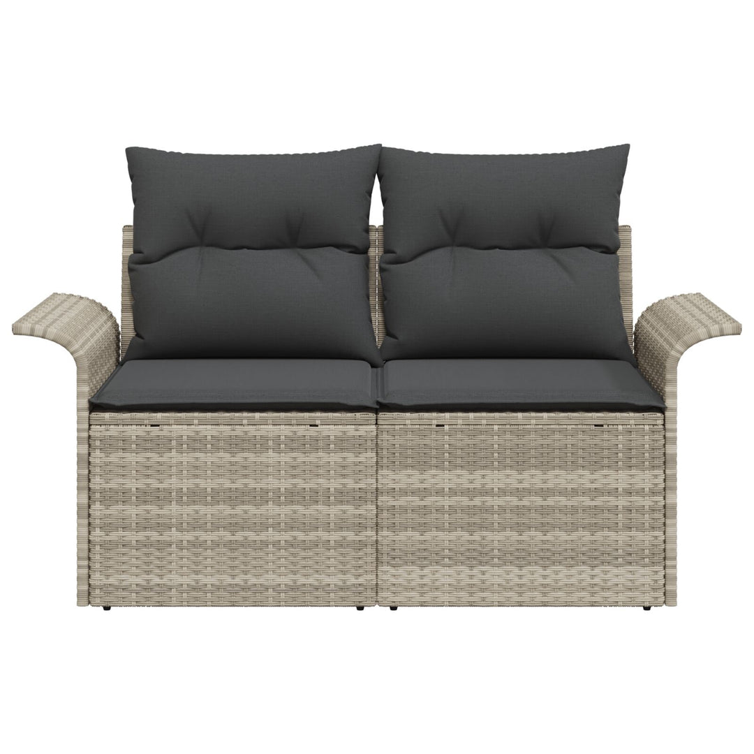 2-personers Have Sofa med opbevaring & puder Lysegrå Poly rattan