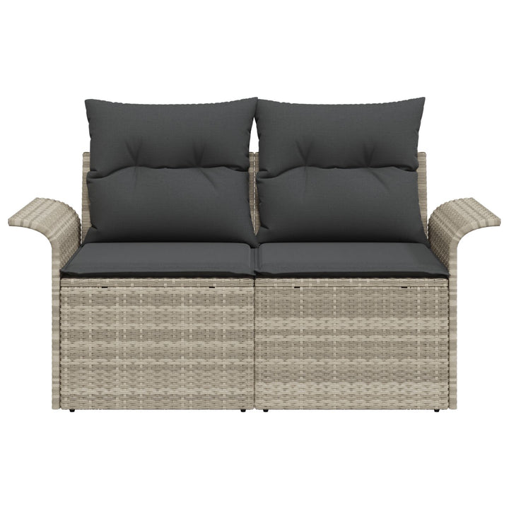 2-personers Have Sofa med opbevaring & puder Lysegrå Poly rattan