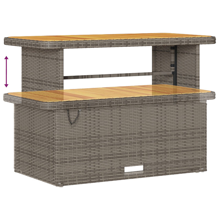 10 Stykker Havesofa Sæt med Puder Grå Poly Rattan Akacia, vidaXL 2-personers Havesofa med Opbevaring & Puder Grå Poly Rattan, vidaXL 4 Stykker Havedining Sæt med Puder Grå Poly Rattan Akacia