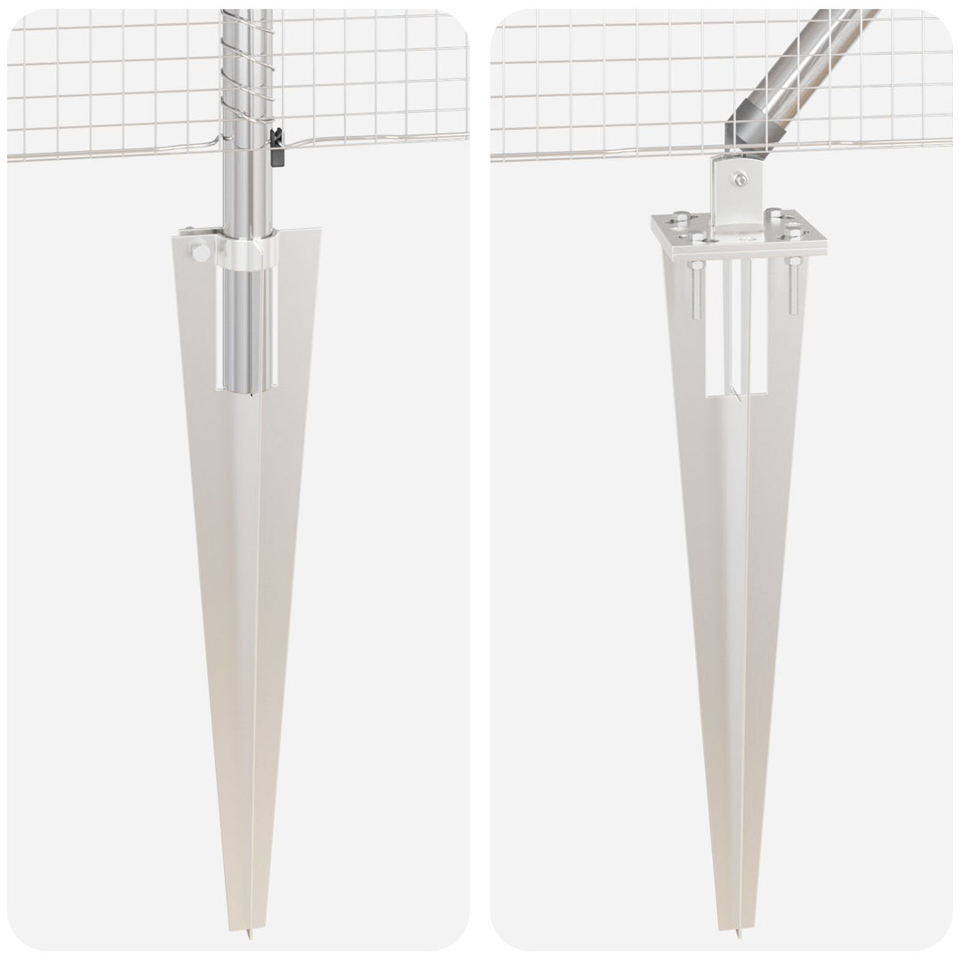 Welded Wire Fence med 13 Spike Posts 0.6x50 m Galvaniseret Stål