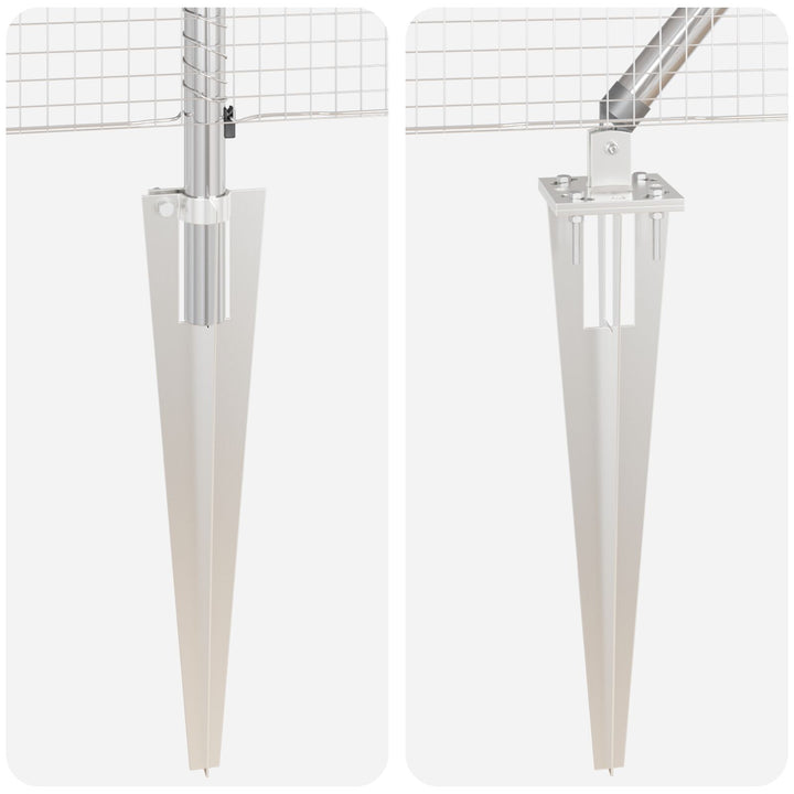 Welded Wire Fence med 13 Spike Posts 0.6x50 m Galvaniseret Stål