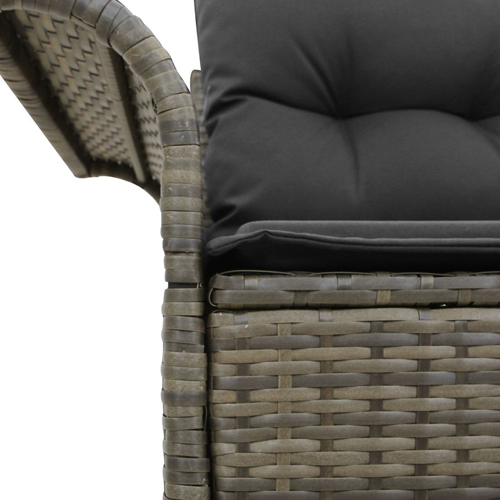 2-personers have sofa med opbevaring og puder grå poly rattan