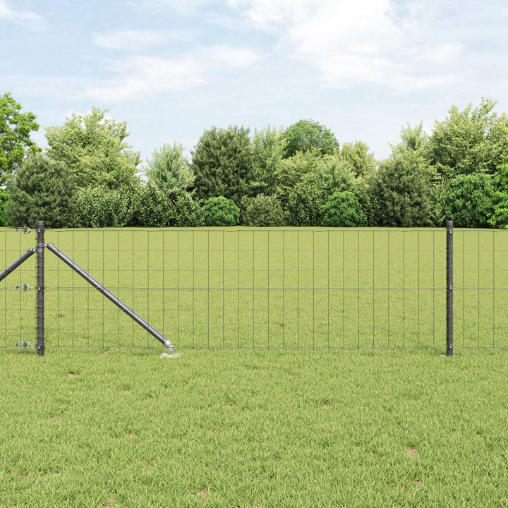 Eurohegn med 13 spike posts 0,6x25 m galvaniseret stål grå