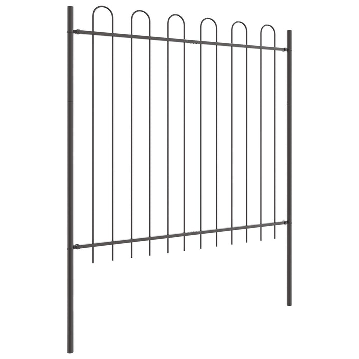 Havehegn med Bue Top Grå 6,8x1,5 m Stål