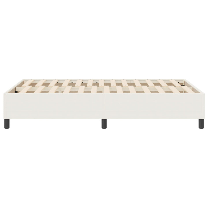 Box Spring Seng Cremefarvet Lille Dobbel Cordfløjl Stof