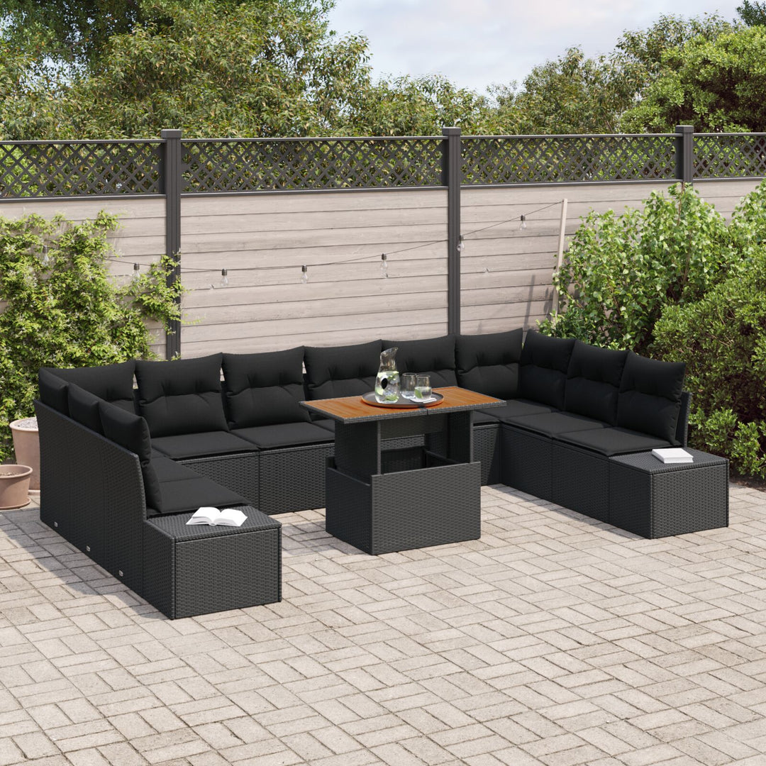 Havemøbel Sofa Sæt Sæt af 11 Sort Rattan