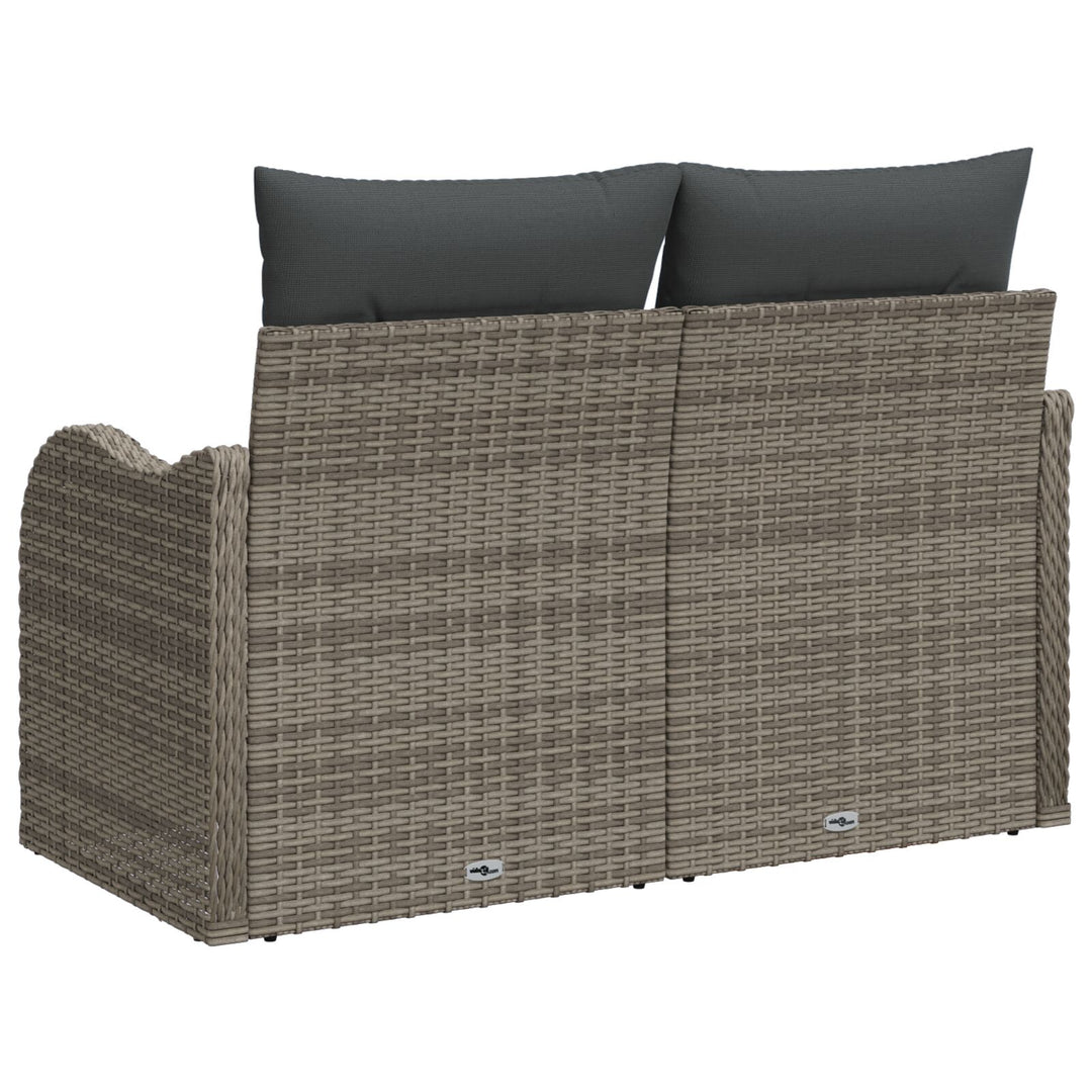 2-personers Have Sofa med Puder Grå Polyrattan