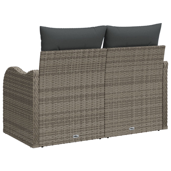 2-personers Have Sofa med Puder Grå Polyrattan