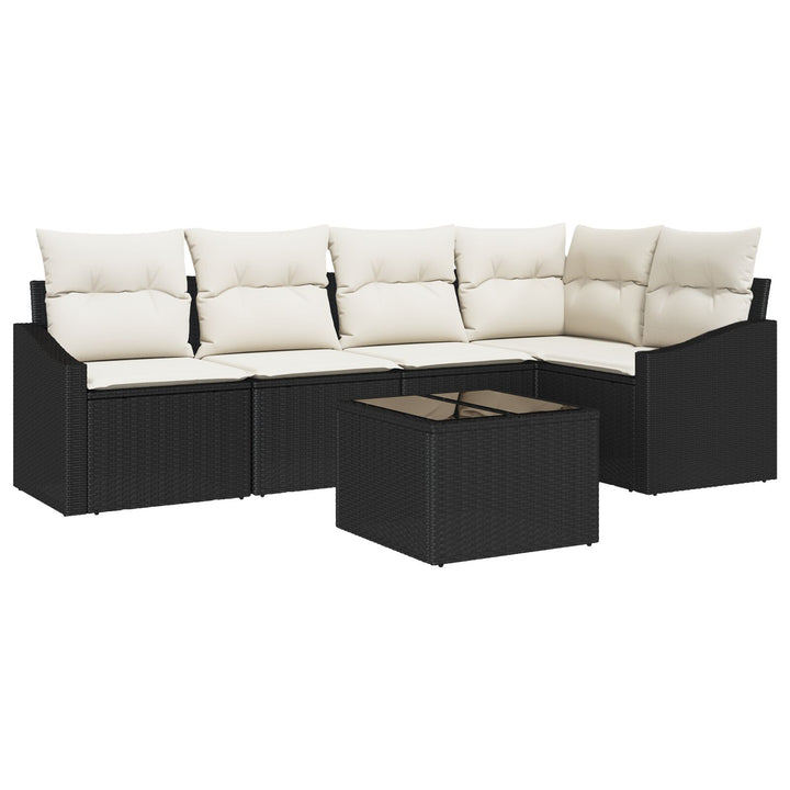 Have Sofa Sæt Sæt af 6 Beige, Kaffe PE Rattan, Stål, Polyester