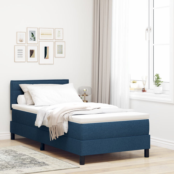 Sengestel med madras Blå Stof 100 x 200 cm Sengestel