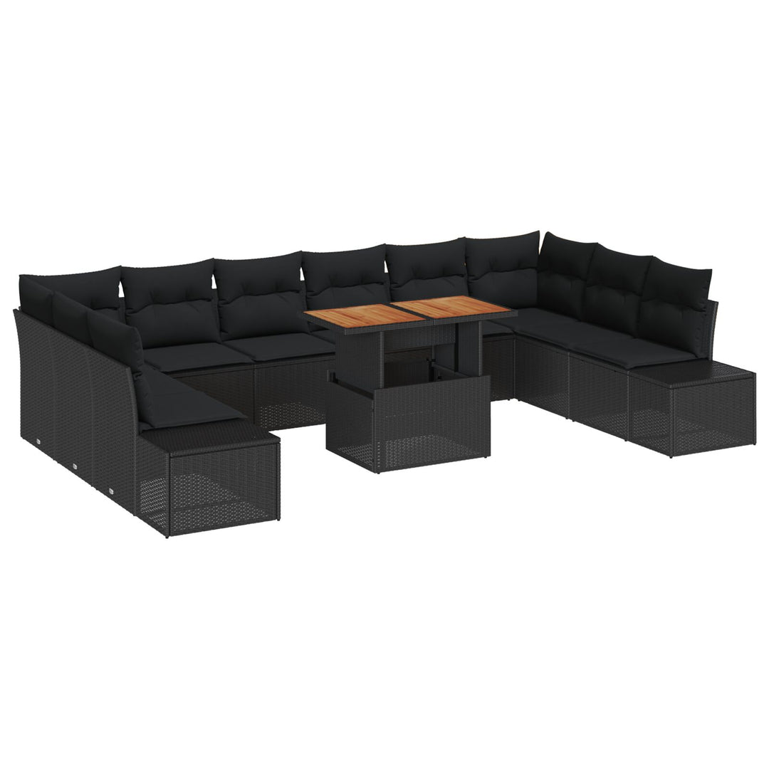 Havemøbel Sofa Sæt Sæt af 11 Sort Rattan