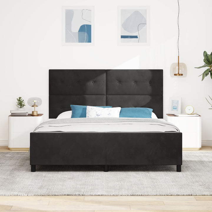 Sort Velvet Sengestel 180x200 cm