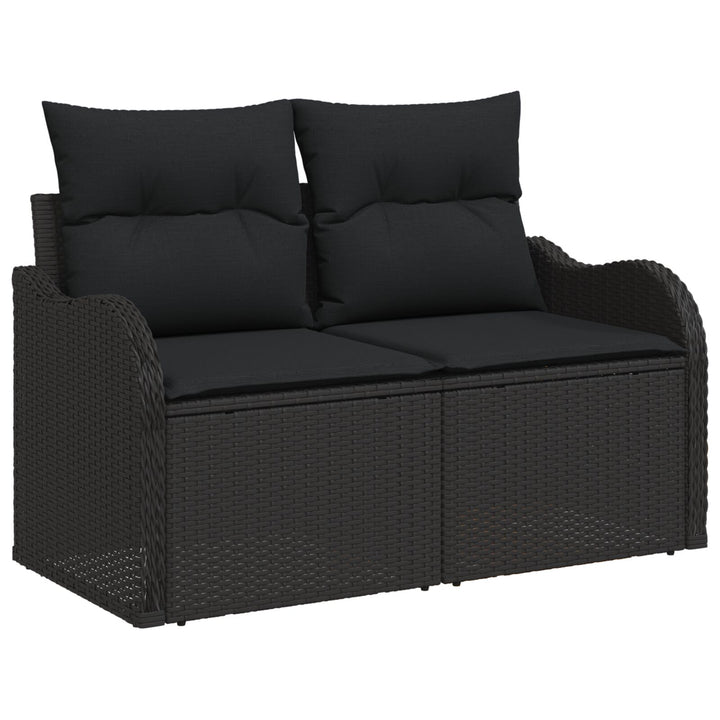 11-styks have sofasæt med puder sort poly rattan akacie, vidaXL 2-personers have sofa med puder sort poly rattan, vidaXL 3-styks have spisestedsæt med puder sort poly rattan akacie