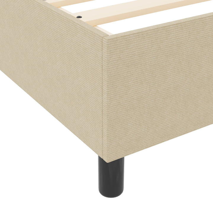 Box Spring Seng Lys Grøn Grå 140x200 cm Corduroy Stof