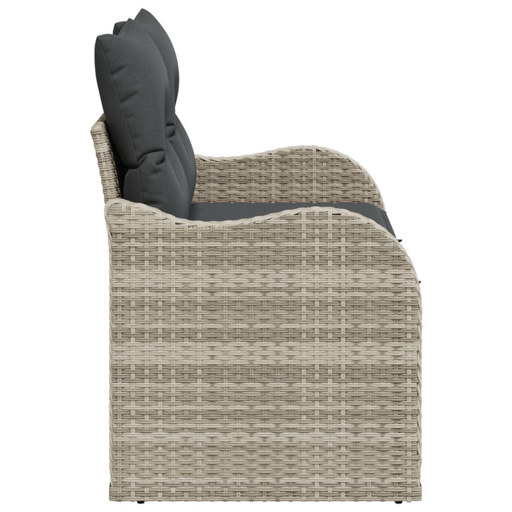 2-personers havensofa med puder lysegrå poly rattan