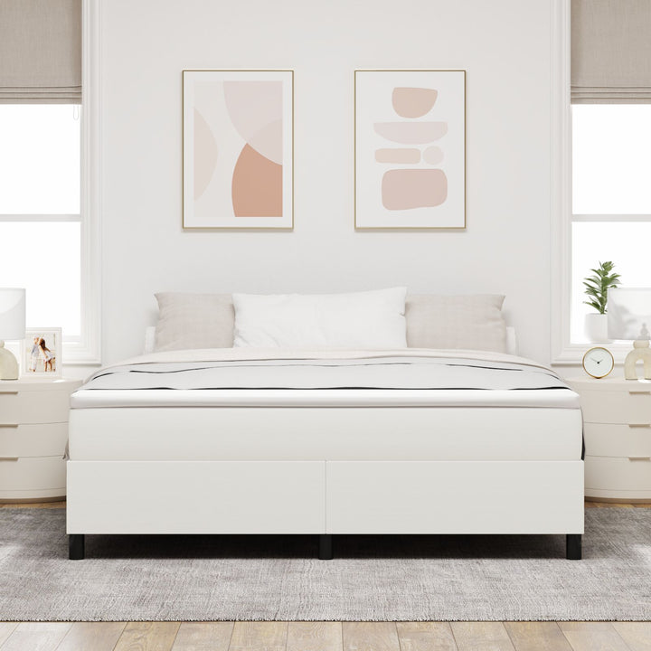 Box Spring Seng Cremefarvet Super King Corduroy Stof