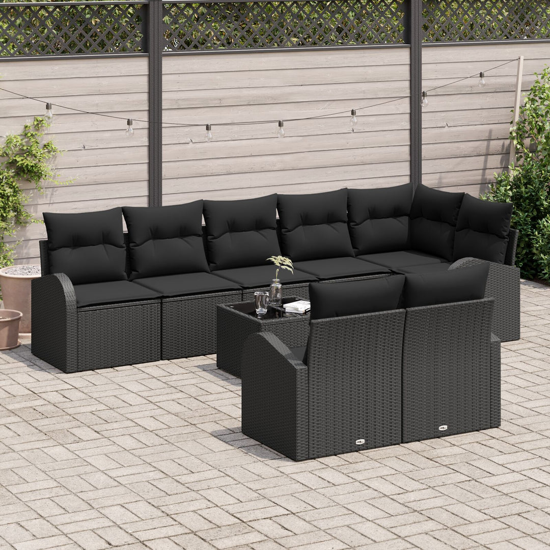 9-delt havesofa sæt med puder beige poly rattan