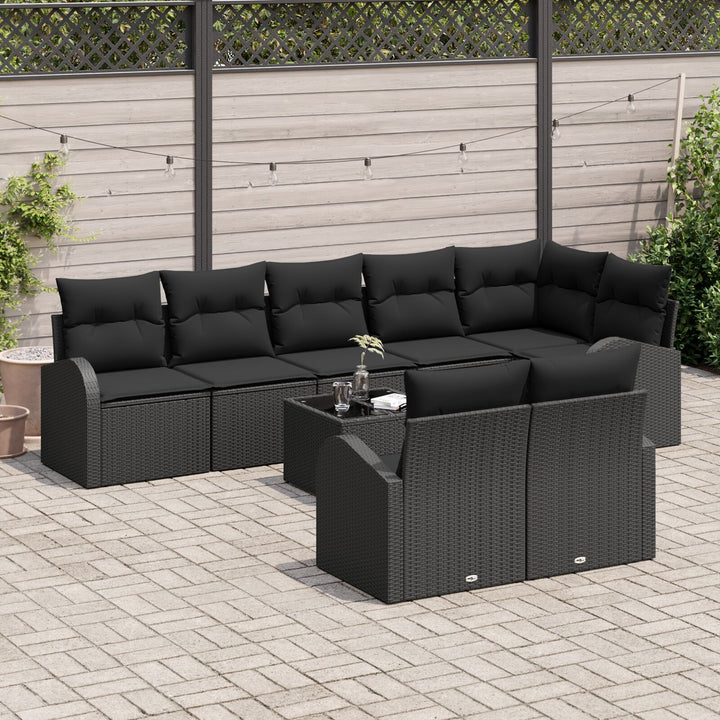 9-delt havesofa sæt med puder beige poly rattan