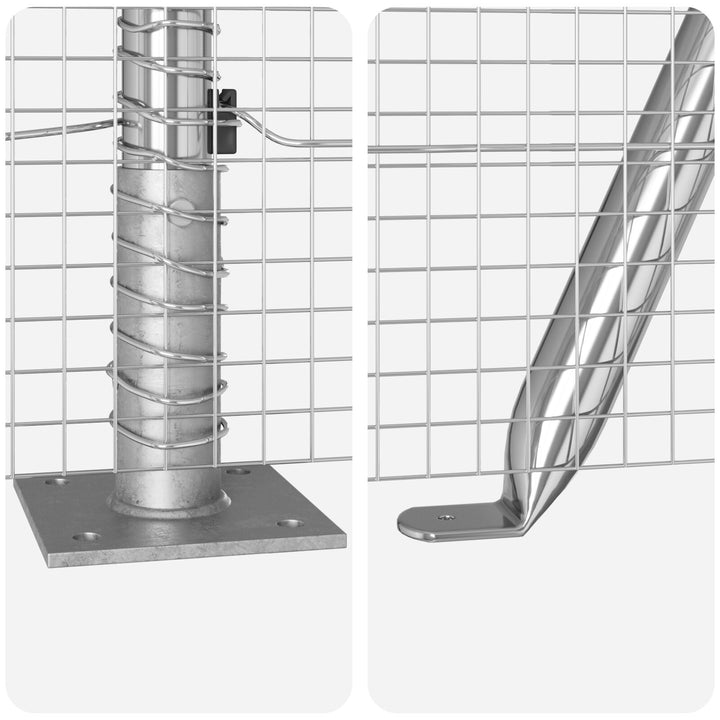 Welded Wire Fence med 13 Flanged Stolper 0.8x50 m Galvaniseret Stål